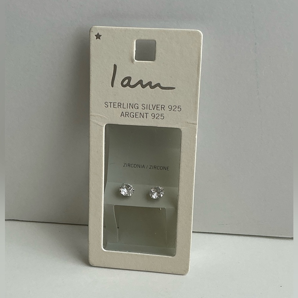 I Am Sterling Silver 925 Zirconia Stud Earrings